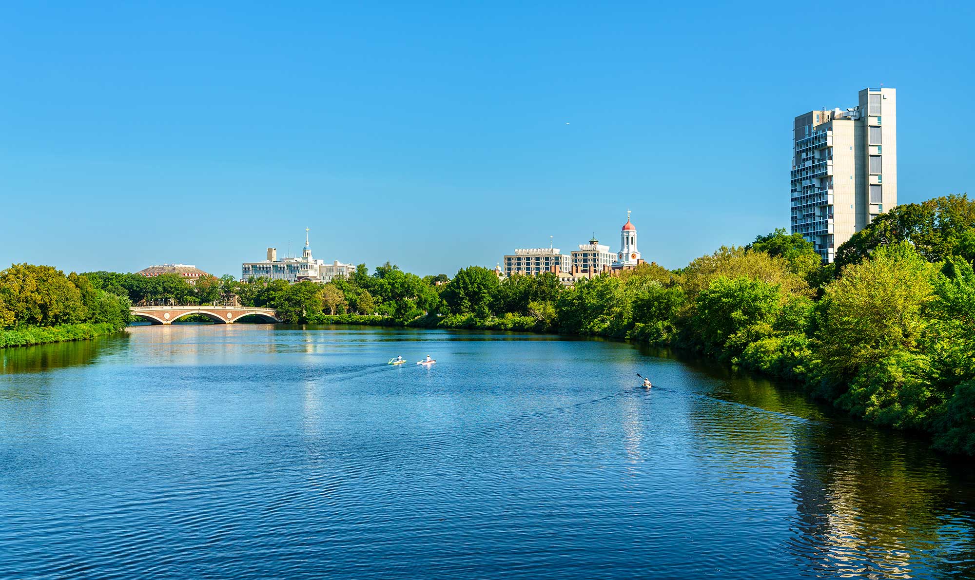 The Charles River between Cambridge and Boston in Massachusetts